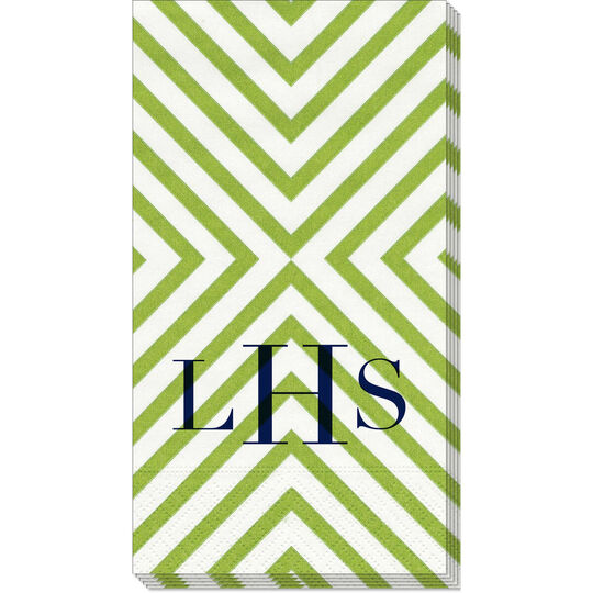 Green Chevron Caspari Guest Towels